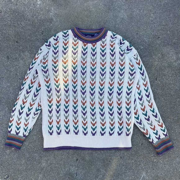 Vintage Salty Dog Gant Pattern Sweater Men's Large - Picture 2 of 5